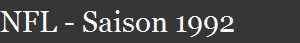 NFL - Saison 1992
