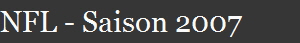 NFL - Saison 2007