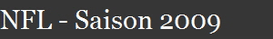 NFL - Saison 2009