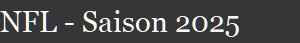 NFL - Saison 2025